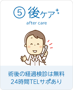 術後の経過診察は無料24時間TELサポあり