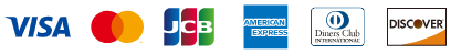 VISA、Mastercard、JCB、American Express、Diners Club、DISCOVER